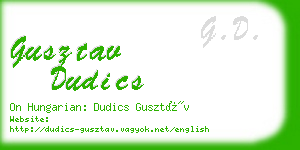 gusztav dudics business card